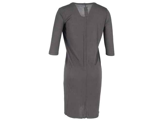 Vestido mini de cuello redondo Rick Owens en algodón gris - vista 3
