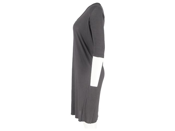 Vestido mini de cuello redondo Rick Owens en algodón gris - vista 5