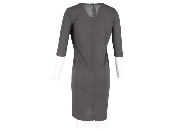 Vestido mini de cuello redondo Rick Owens en algodón gris - vista 6