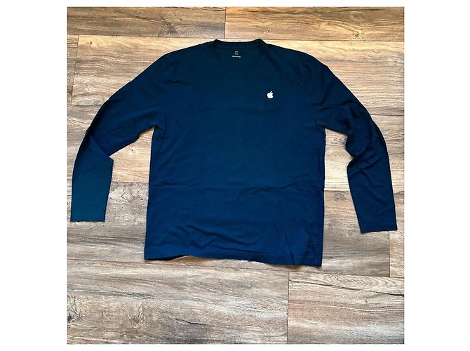 Autre Marque T-shirt unisex a maniche lunghe blu grande limitata per dipendenti Apple con logo - vista 2