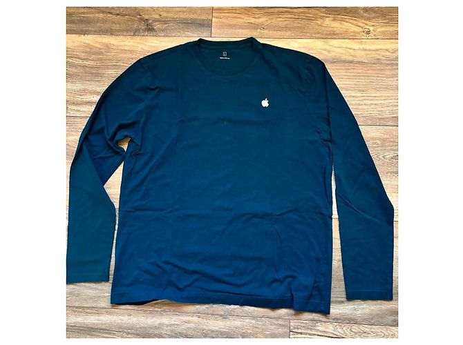 Autre Marque T-shirt unisex a maniche lunghe blu grande limitata per dipendenti Apple con logo - vista 3