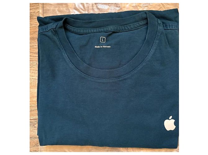 Autre Marque T-shirt unisex a maniche lunghe blu grande limitata per dipendenti Apple con logo - vista 4