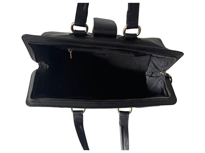 Borsa Céline Doctor's Bag in pelle nera e finiture oro Nero Gold hardware - vista 12