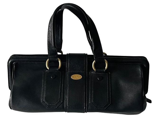 Borsa Céline Doctor's Bag in pelle nera e finiture oro Nero Gold hardware - vista 2