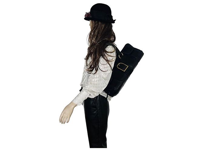 Borsa Céline Doctor's Bag in pelle nera e finiture oro Nero Gold hardware - vista 3