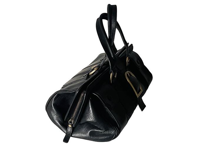 Borsa Céline Doctor's Bag in pelle nera e finiture oro Nero Gold hardware - vista 4