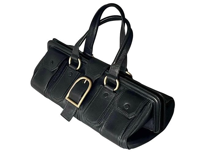 Borsa Céline Doctor's Bag in pelle nera e finiture oro Nero Gold hardware - vista 5