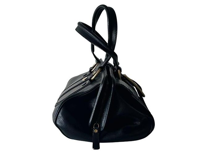 Borsa Céline Doctor's Bag in pelle nera e finiture oro Nero Gold hardware - vista 7