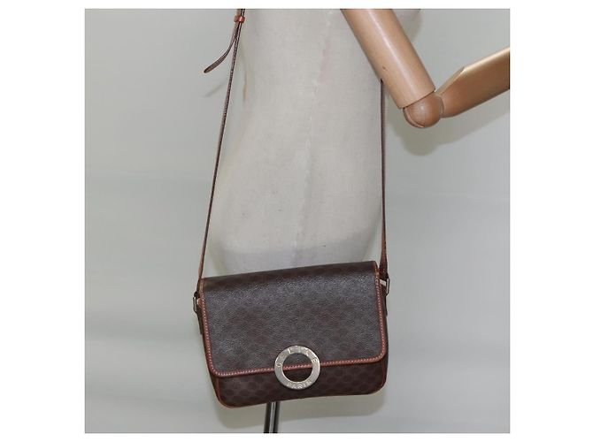 Céline CELINE Macadam Canvas Schultertasche, PVC-Leder, braun, gold, authentisch, EC528 Golden - Ansicht 18