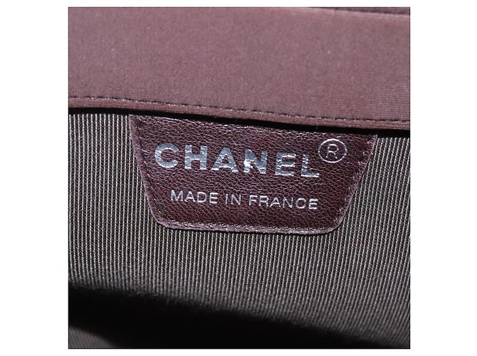 CHANEL Borsa a mano in nylon marrone CC Auth bs23545 - vista 11