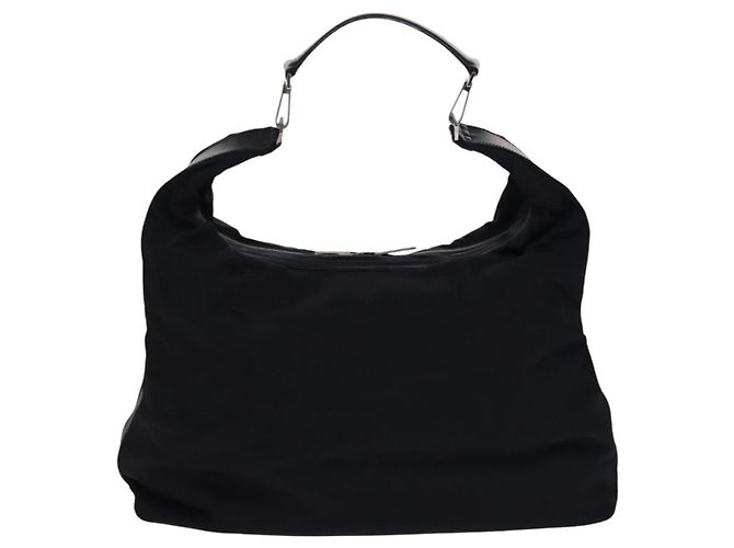 Borsa a spalla GUCCI in nylon nero argento 012 1553 0326 Auth bs23480 - vista 13