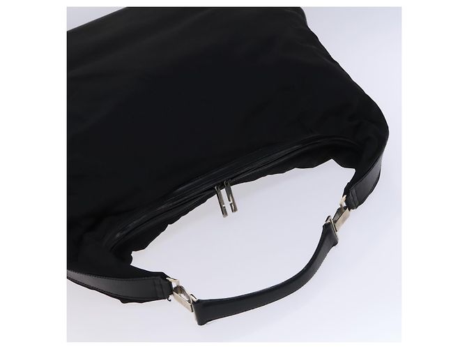 Borsa a spalla GUCCI in nylon nero argento 012 1553 0326 Auth bs23480 - vista 6