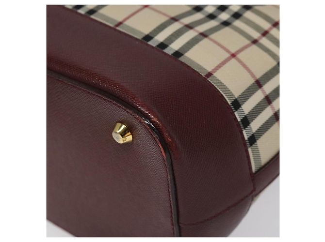 Borsa a mano Burberry Nova Check in tela e pelle beige oro Auth BD809 D'oro - vista 11