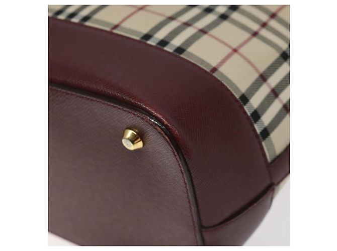 Borsa a mano Burberry Nova Check in tela e pelle beige oro Auth BD809 D'oro - vista 12