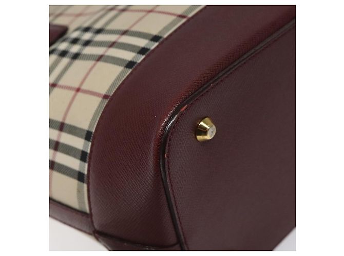 Borsa a mano Burberry Nova Check in tela e pelle beige oro Auth BD809 D'oro - vista 13