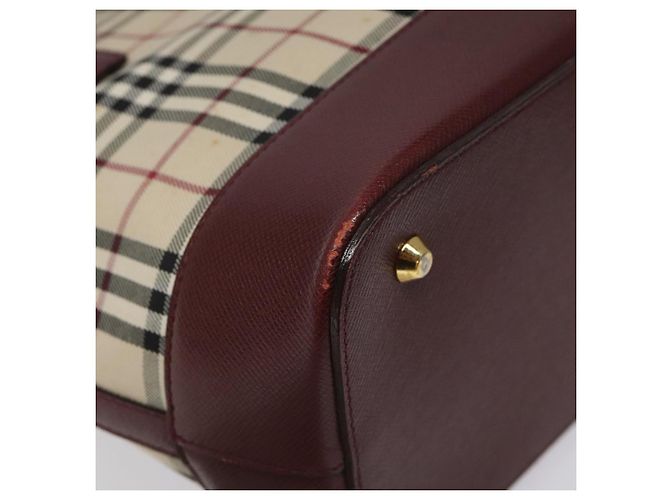 Borsa a mano Burberry Nova Check in tela e pelle beige oro Auth BD809 D'oro - vista 7