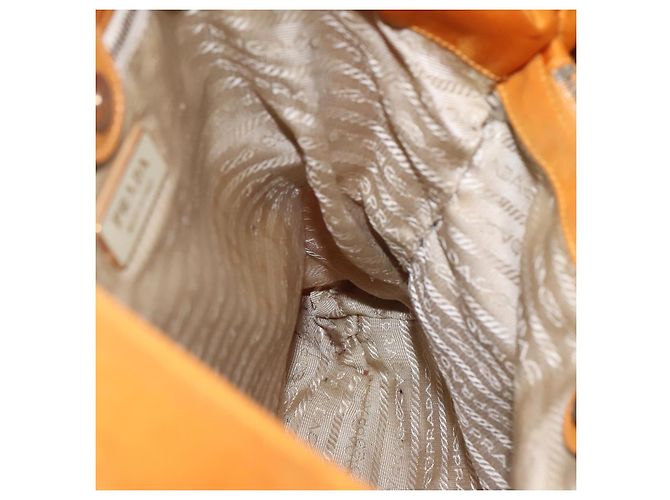 PRADA Shoulder Bag Nylon Orange Gold Auth EC663 Golden - view 16
