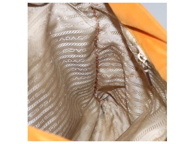 PRADA Shoulder Bag Nylon Orange Gold Auth EC663 Golden - view 17