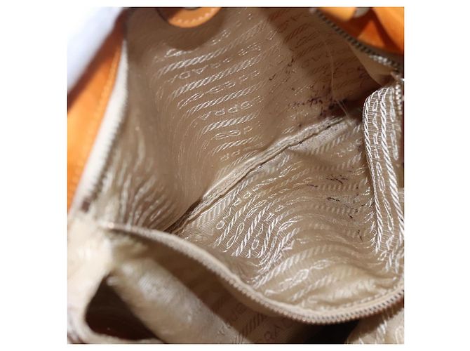 PRADA Shoulder Bag Nylon Orange Gold Auth EC663 Golden - view 18