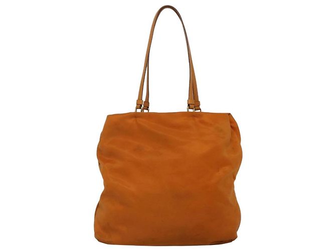 PRADA Shoulder Bag Nylon Orange Gold Auth EC663 Golden - view 2