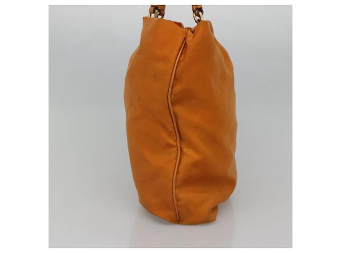 PRADA Shoulder Bag Nylon Orange Gold Auth EC663 Golden - view 3