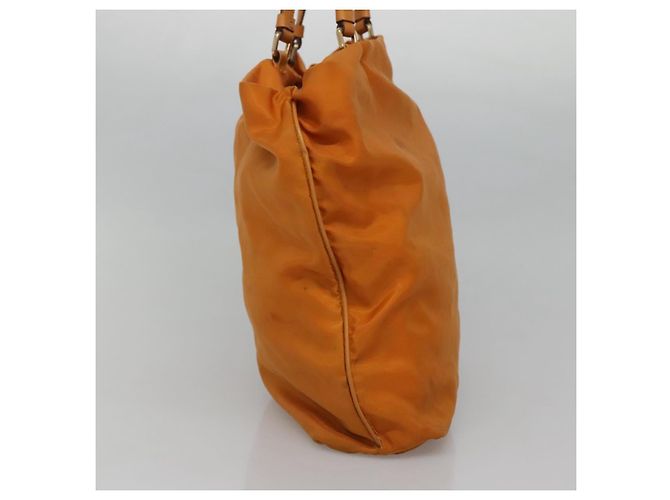 PRADA Shoulder Bag Nylon Orange Gold Auth EC663 Golden - view 4