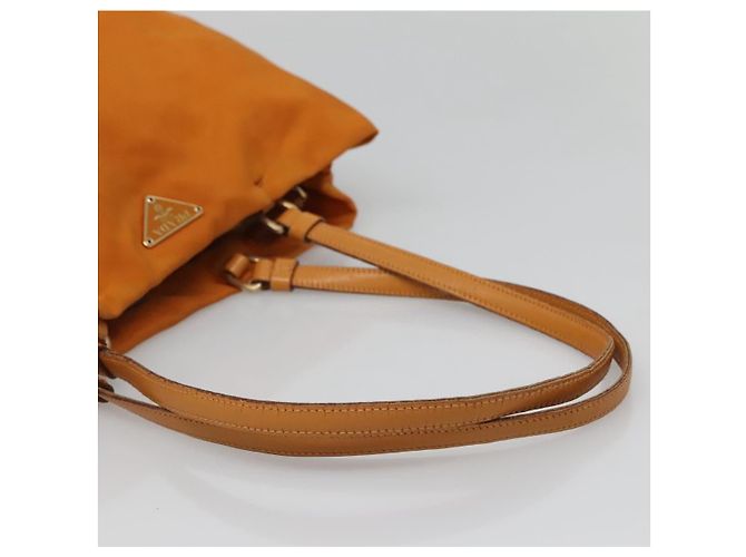PRADA Shoulder Bag Nylon Orange Gold Auth EC663 Golden - view 7