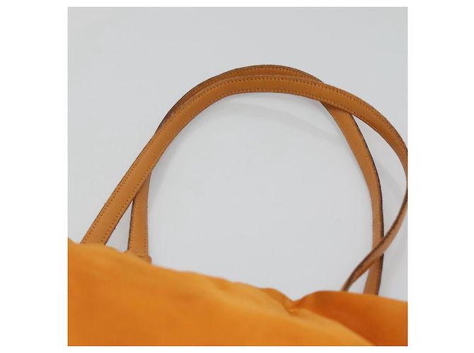 PRADA Shoulder Bag Nylon Orange Gold Auth EC663 Golden - view 8