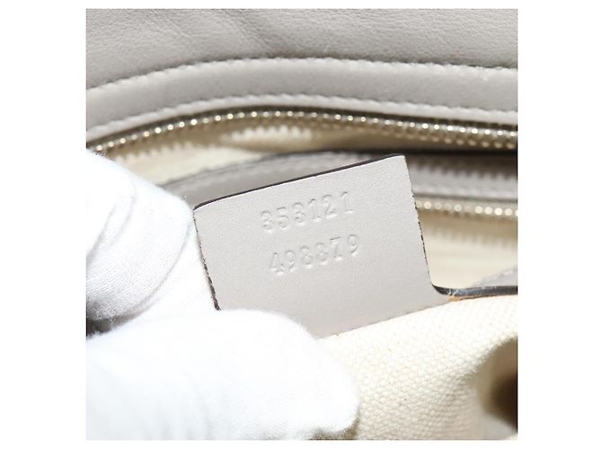 Sac à main en toile GG Guccissima en cuir gris et or 353121 Auth EC864 - vue 11