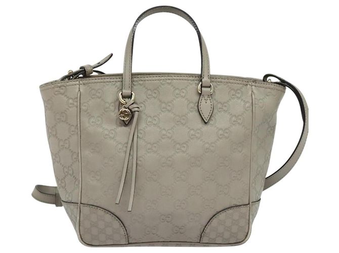 Sac à main en toile GG Guccissima en cuir gris et or 353121 Auth EC864 - vue 12