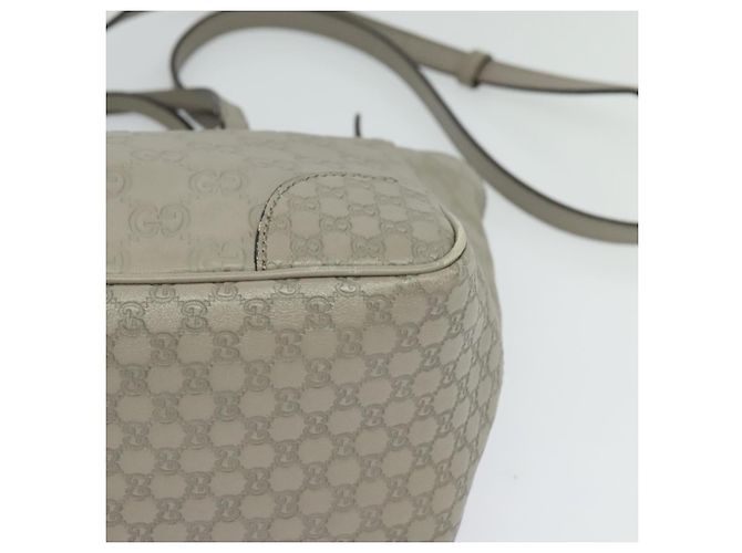 Sac à main en toile GG Guccissima en cuir gris et or 353121 Auth EC864 - vue 14