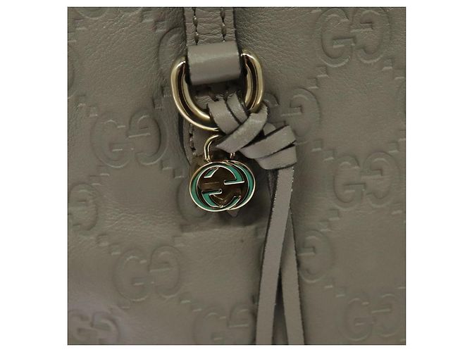Sac à main en toile GG Guccissima en cuir gris et or 353121 Auth EC864 - vue 16