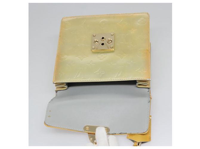 LOUIS VUITTON Monogram Vernis Borsa a Mano Spring Street Grigia M91029 LV Auth EC572 Grigio - vista 15