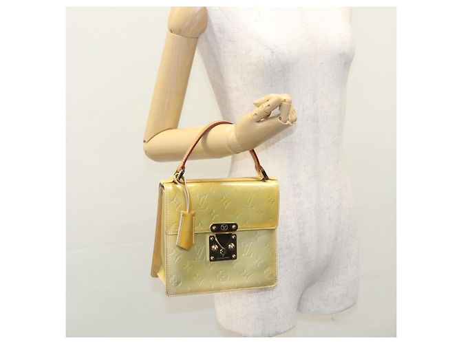 LOUIS VUITTON Monogram Vernis Borsa a Mano Spring Street Grigia M91029 LV Auth EC572 Grigio - vista 19