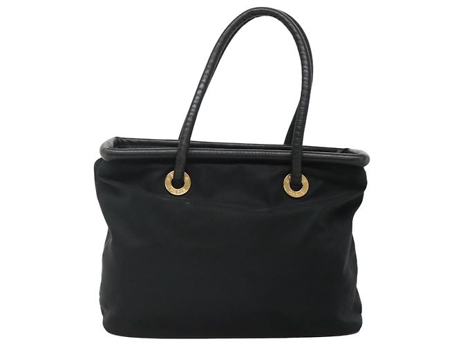 Céline Borsa a spalla CELINE in nylon nero e oro Auth EC662 D'oro - vista 10