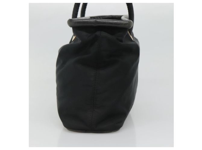 Céline Borsa a spalla CELINE in nylon nero e oro Auth EC662 D'oro - vista 3