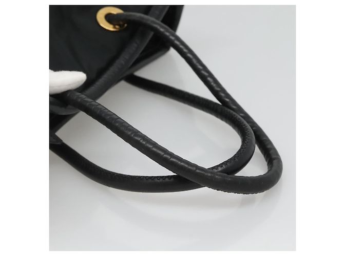 Céline Borsa a spalla CELINE in nylon nero e oro Auth EC662 D'oro - vista 6