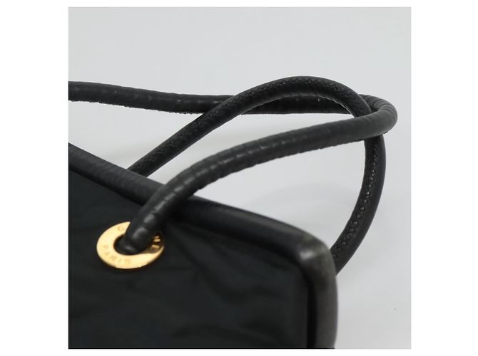 Céline Borsa a spalla CELINE in nylon nero e oro Auth EC662 D'oro - vista 7