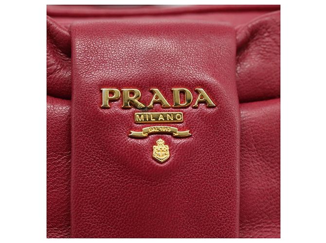 Prada Borsa a spalla in pelle rosa Auth EC644 - vista 14