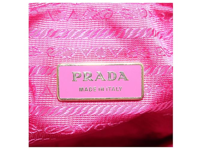 Prada Borsa a spalla in pelle rosa Auth EC644 - vista 15