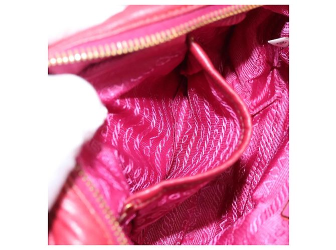 Prada Borsa a spalla in pelle rosa Auth EC644 - vista 17