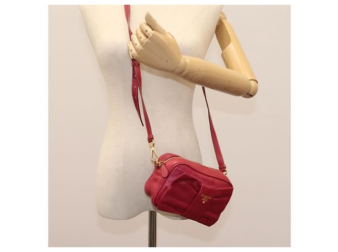 Prada Borsa a spalla in pelle rosa Auth EC644 - vista 18