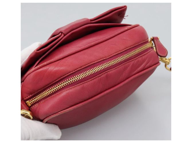 Prada Borsa a spalla in pelle rosa Auth EC644 - vista 6