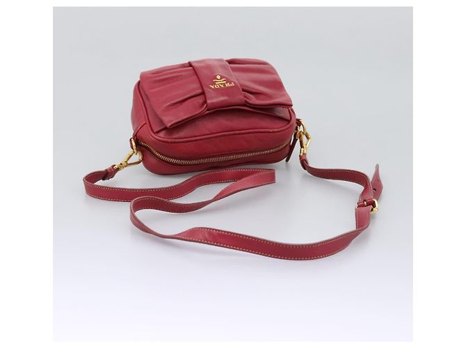 Prada Borsa a spalla in pelle rosa Auth EC644 - vista 7