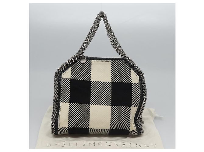 Autre Marque Borsa a mano Stella MacCartney Chain in cotone 2 vie nera Auth BA579 Nero - vista 11