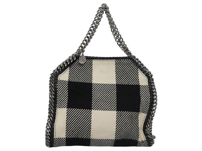 Autre Marque Borsa a mano Stella MacCartney Chain in cotone 2 vie nera Auth BA579 Nero - vista 12