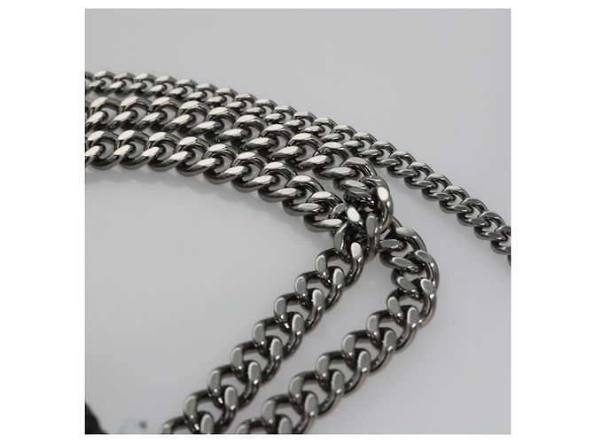Autre Marque Borsa a mano Stella MacCartney Chain in cotone 2 vie nera Auth BA579 Nero - vista 13