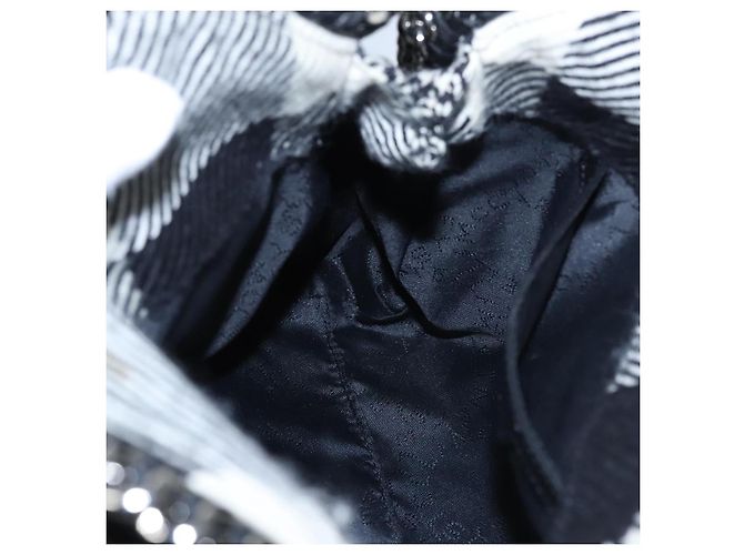 Autre Marque Borsa a mano Stella MacCartney Chain in cotone 2 vie nera Auth BA579 Nero - vista 21