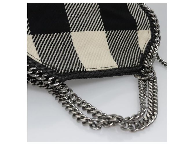 Autre Marque Borsa a mano Stella MacCartney Chain in cotone 2 vie nera Auth BA579 Nero - vista 5