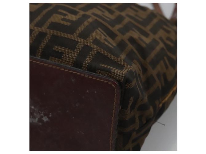 FENDI Zucca Canvas Handtasche braun schwarz silber Auth EC490 - Ansicht 11